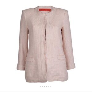 Alice + Olivia Cotton Tween Pink/Blush Textured Jacket - Size XS